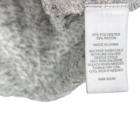 Express Tee Shirt Top Womens Medium Gray Marled Knit Long Sleeve V Neck Pullover - Picture 7 of 11